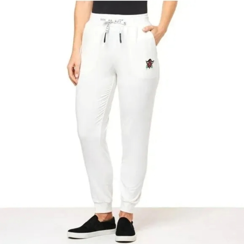 💚HP💚NWT Badgley Mischka Embroidered Logo Design French Terry Pull On Joggers